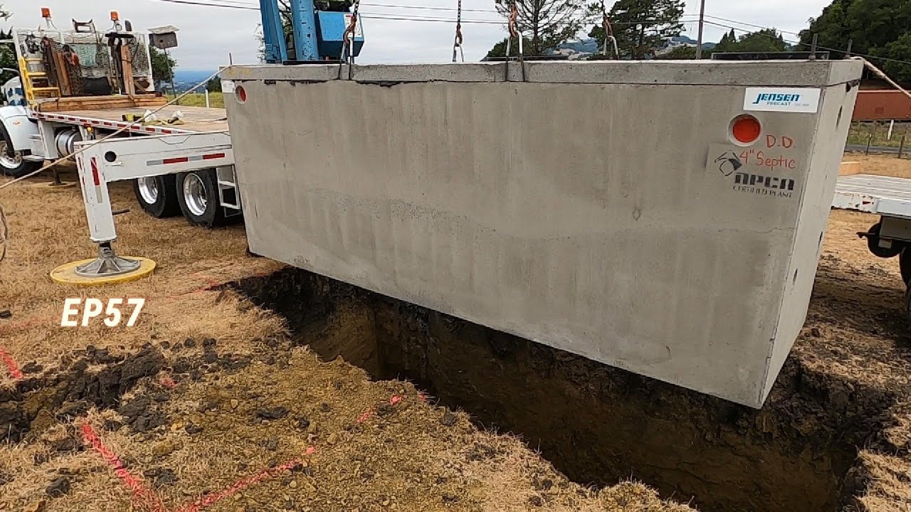 Setting tanks for a new Advantex / Geoflow drip septic system EP57