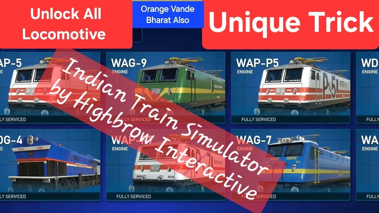 Unlock all locomotive.Unique trick. You can Unlock Orange Vande Bharat Also.
