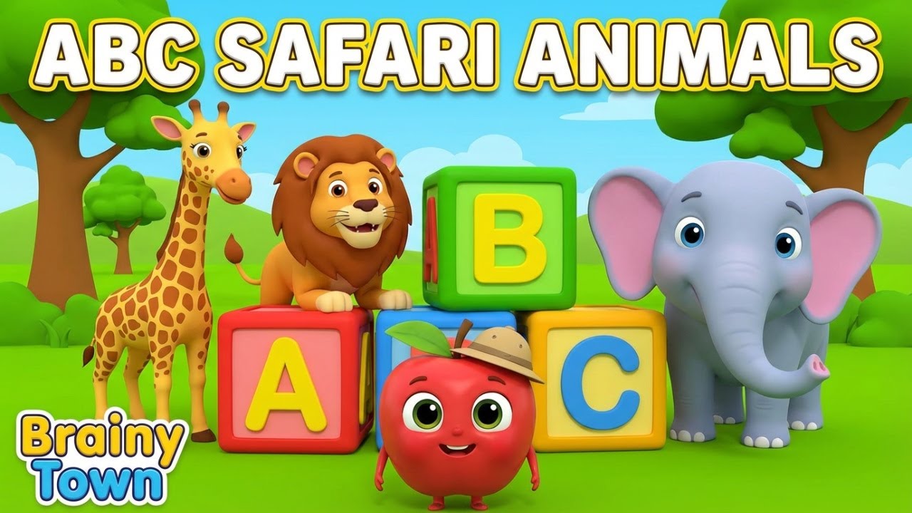 ABC Phonics Songs For Preschoolers Animals Nursery Rhymes Colourful Safari Animals Learn