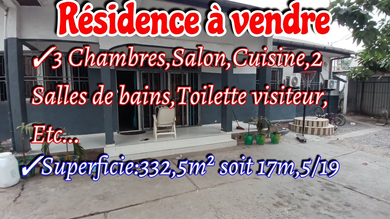 👉 RÉSIDENCE MISE EN VENTE À KINSHASA DANS LE QUARTIER MIMOSA-BRIKIN,NON LOIN DU MACADAME