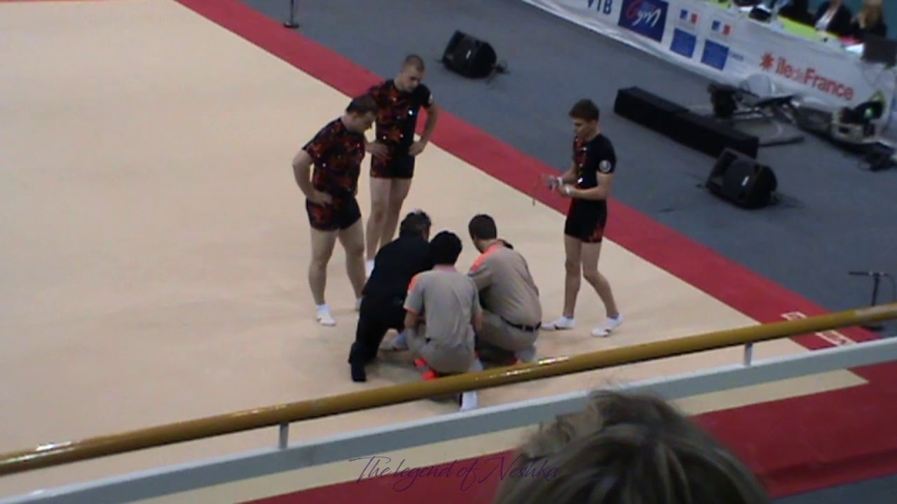 BLR - Men group Acro worlds Levallois 2014 qualifs balance (injury)