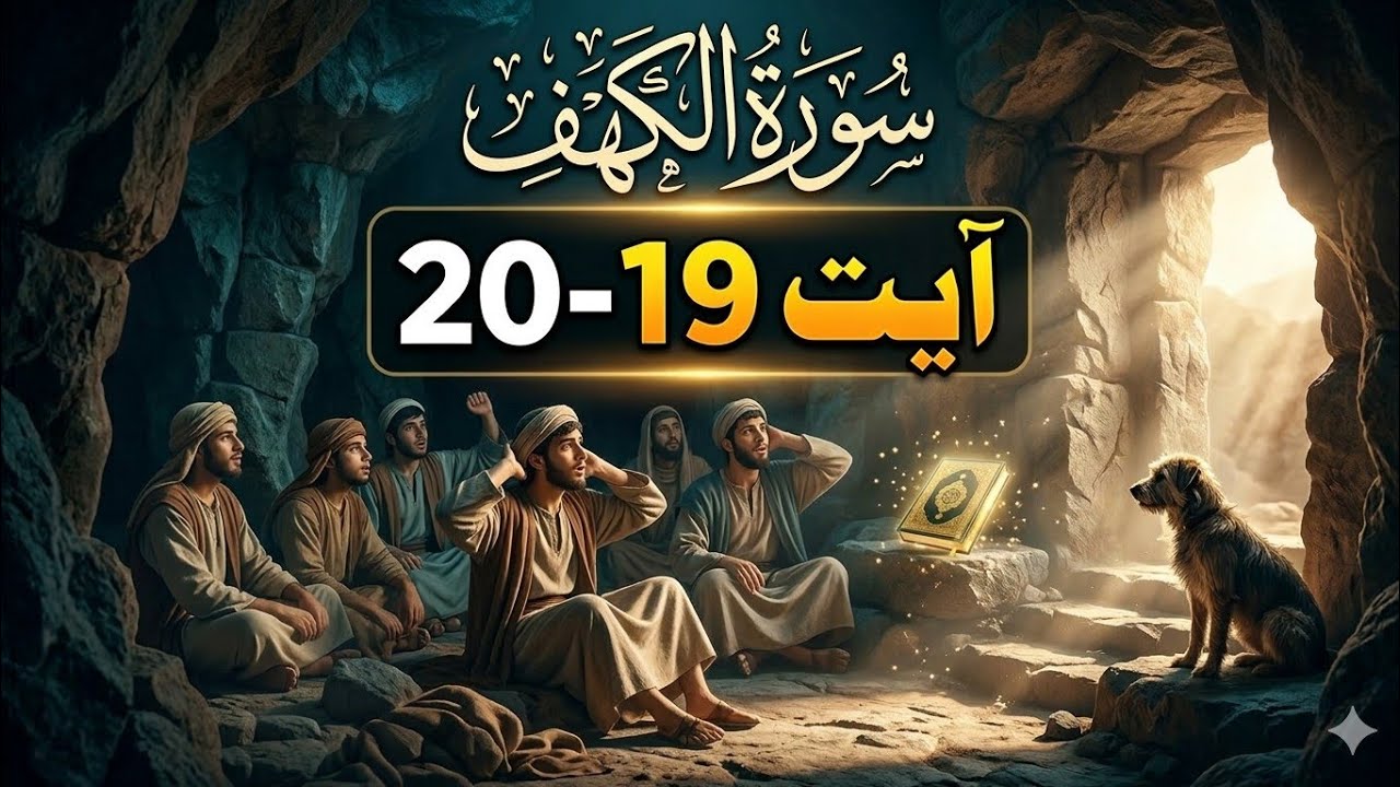 سورۃ الکہف آیت 19-20 || اصحاب کہف کے بیدار ہونے کا واقعہ || قرآن کی تلاوت اور سبق