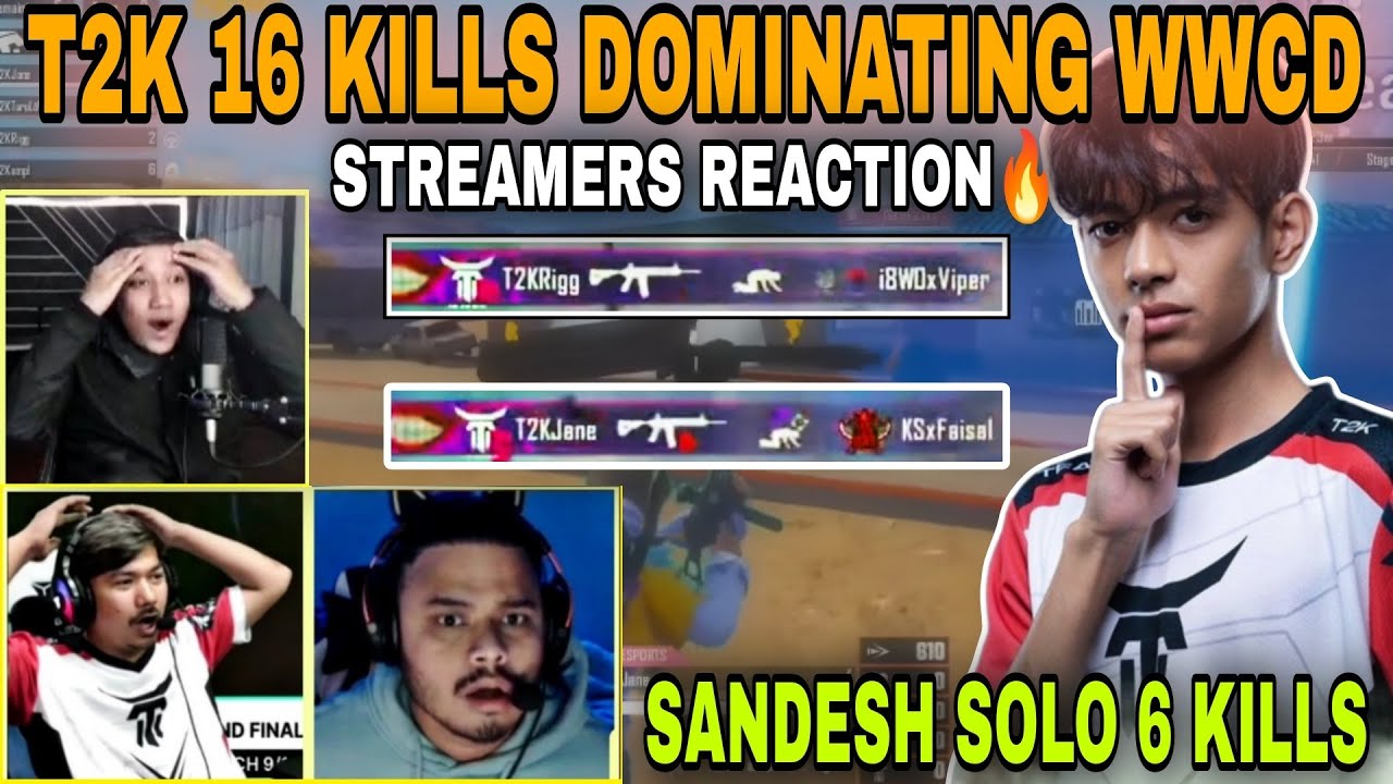 T2K Esports 16 Kills Dominating Chicken Dinner at PMPL | Streamers Reaction 🔥 | Clash with kvn