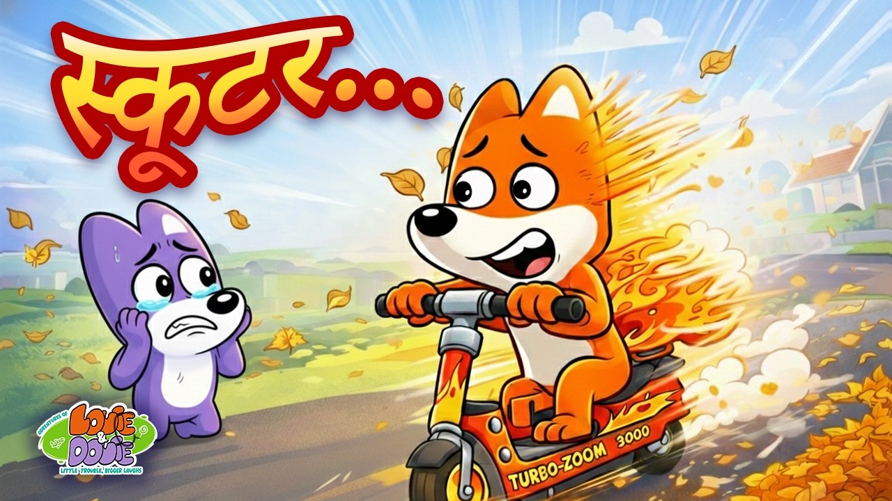 बेकाबू स्कूटर पर लुई और डुई! 🛵😱 बड़ी मुसीबत!| Louie & Douie | Hindi Cartoon for 2026| #hindistories