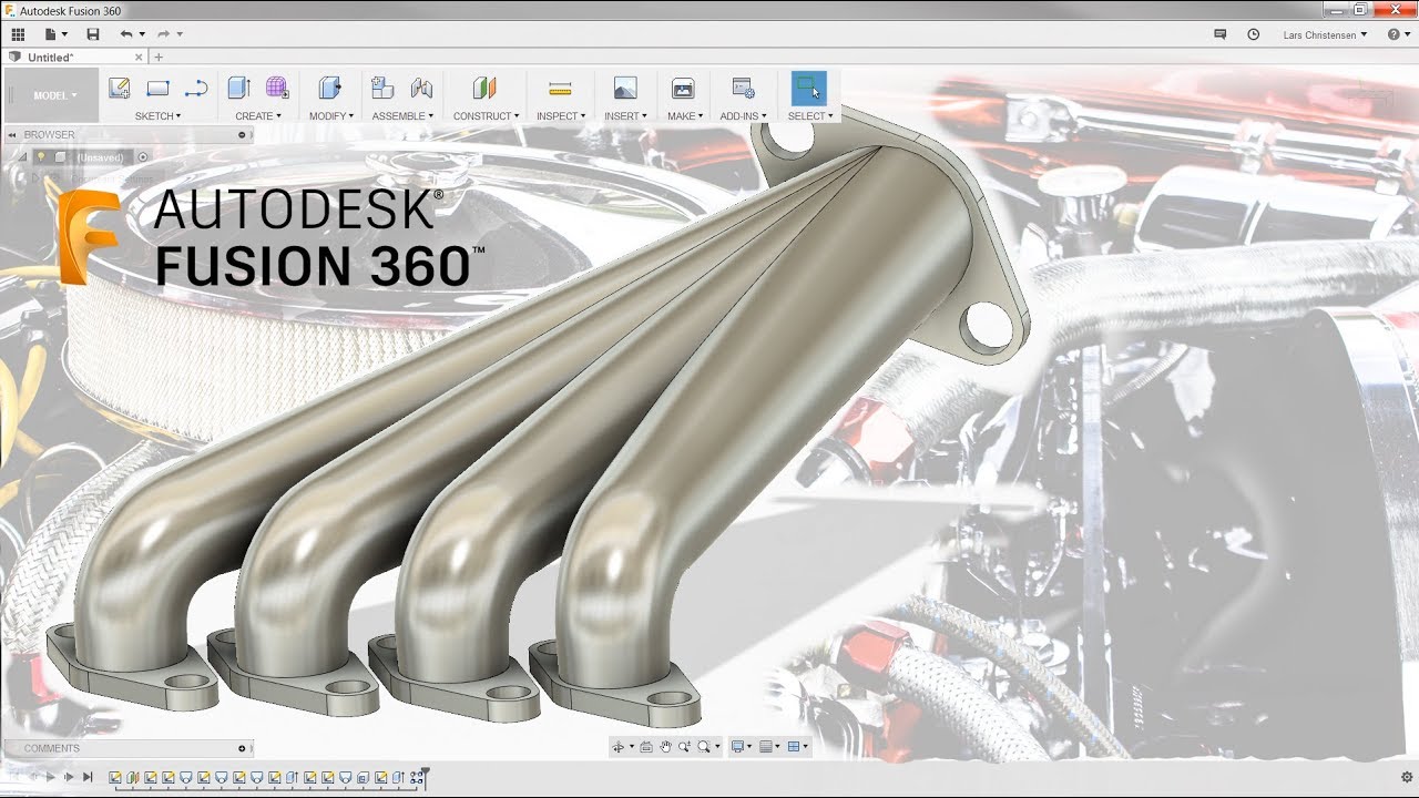 3D Sketch & How To Model an Exhaust Manifold — Fusion 360 Tutorial — #LarsLive 134