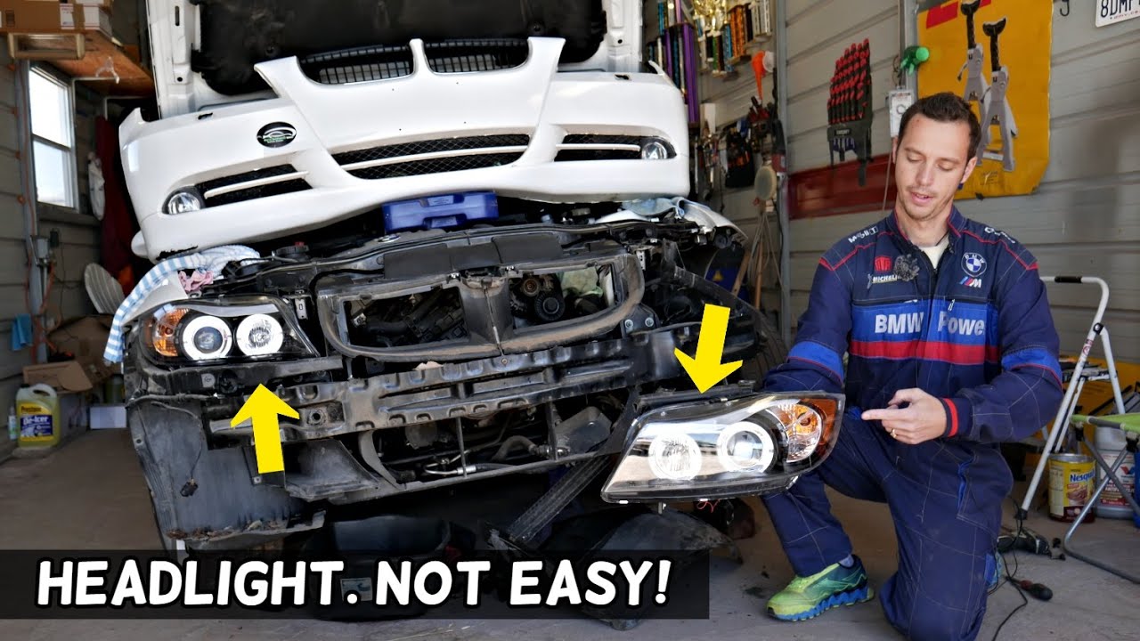 HEADLIGHT REPLACEMENT REMOVAL BMW E90 E91 E92 E93