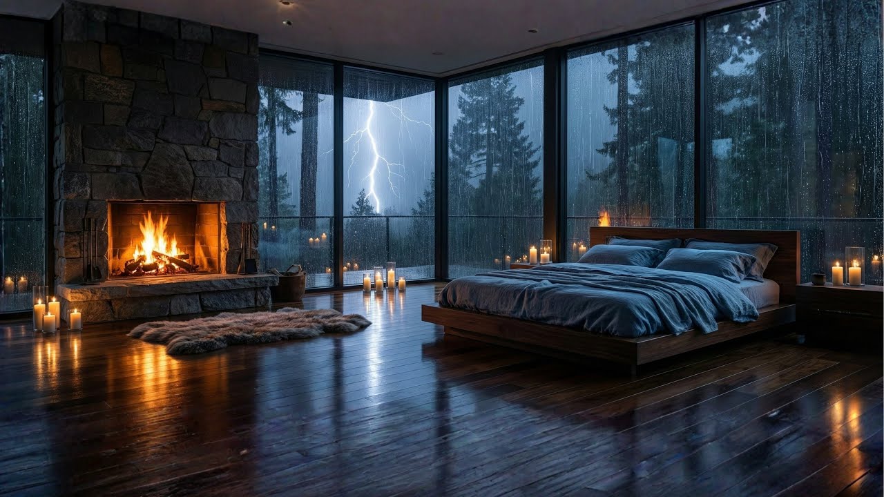 Heavy Rain To Sleep Immediately - Brown Noise for FAST Sleep - Relaax, ASMR