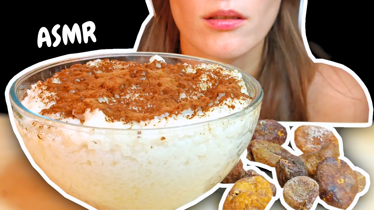 asmr creamy RICE PUDDING mukbang (no talking eating sounds)