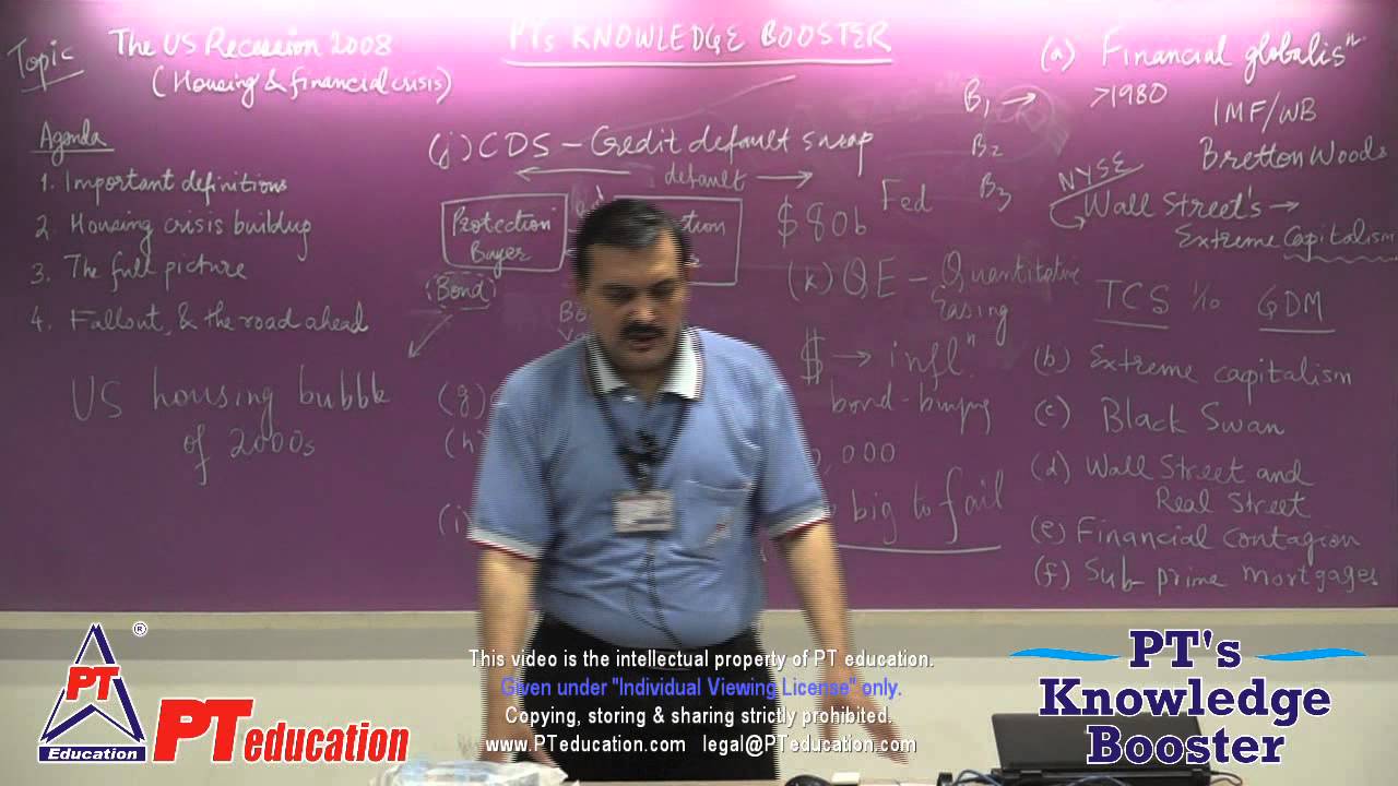 US Recession (Housing crisis) - Full 2.5 hrs session - PT's KB series - by Sandeep Manudhane sir