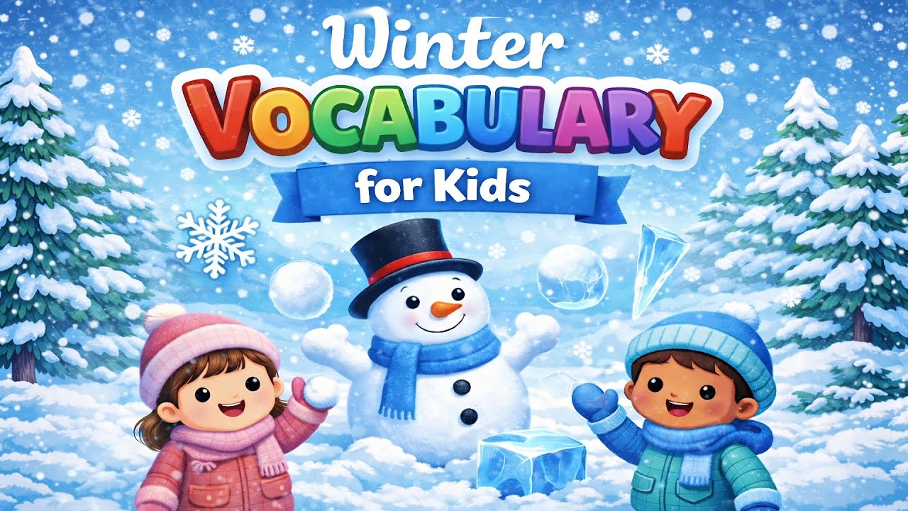 Winter Vocabulary ❄️ | Part 1 – Basic Winter Words for Kids