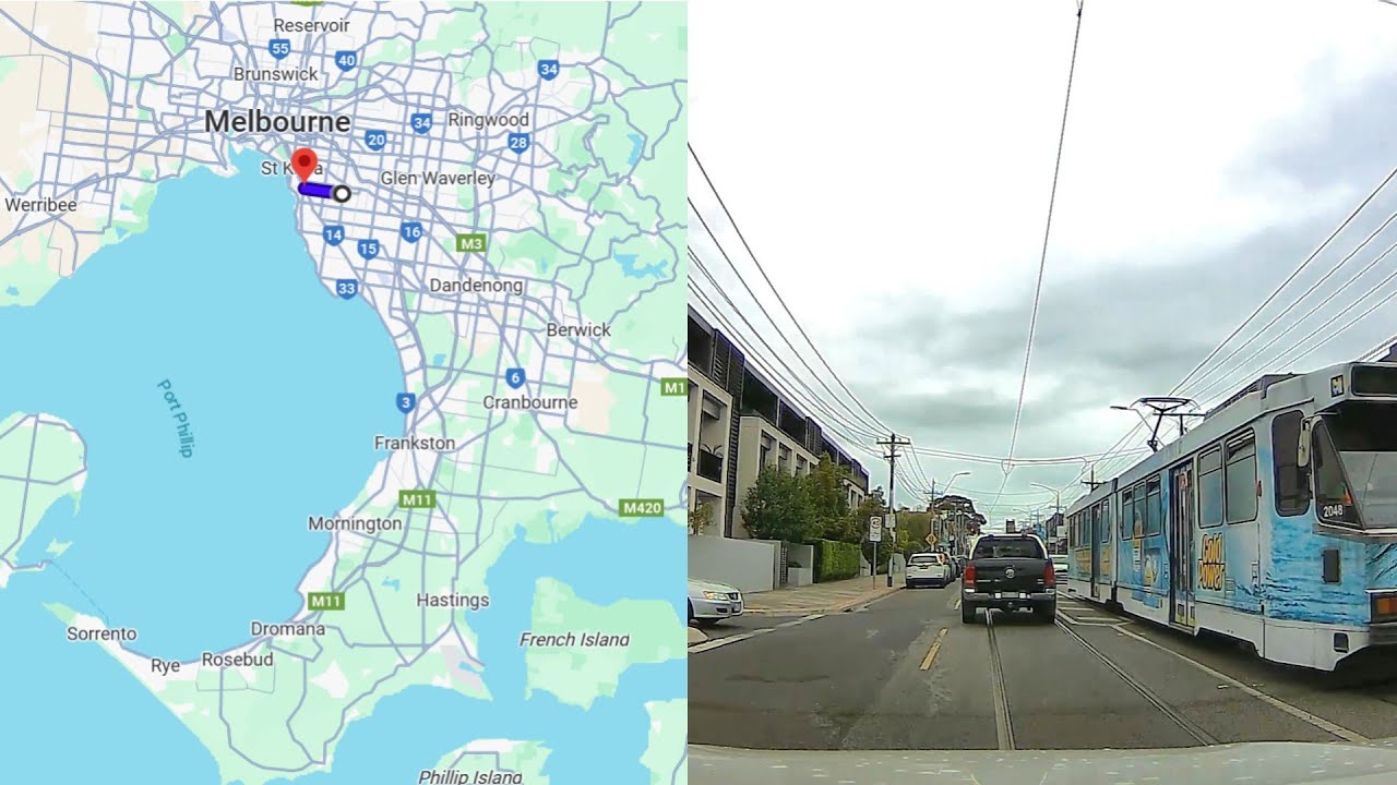 Dash Cam Australia, Melbourne. Drivimg from Glen Huntly to Elsternwick along Glen Huntly Rd