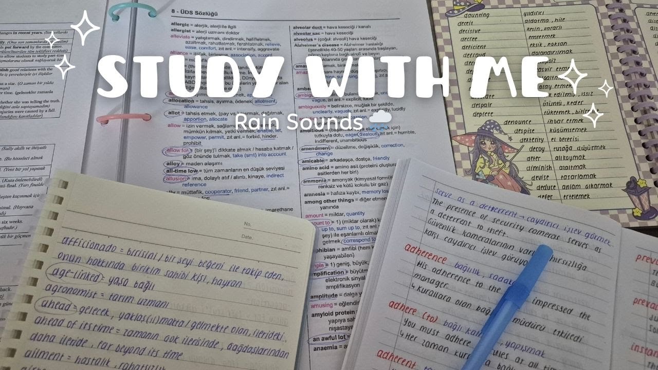 Учимся Вместе | 1 Час | Без Музыки | Звук Дождя 🌧️📚