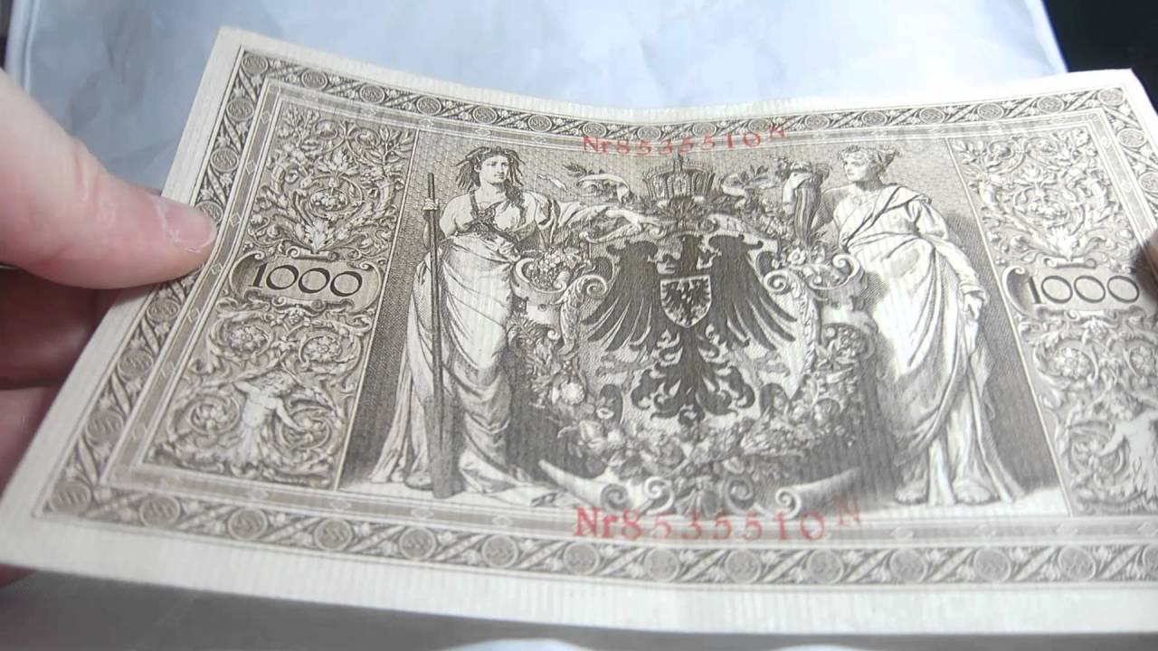 1000 Mark 1910 German States Reichsmark Banknote Bill Paper Money