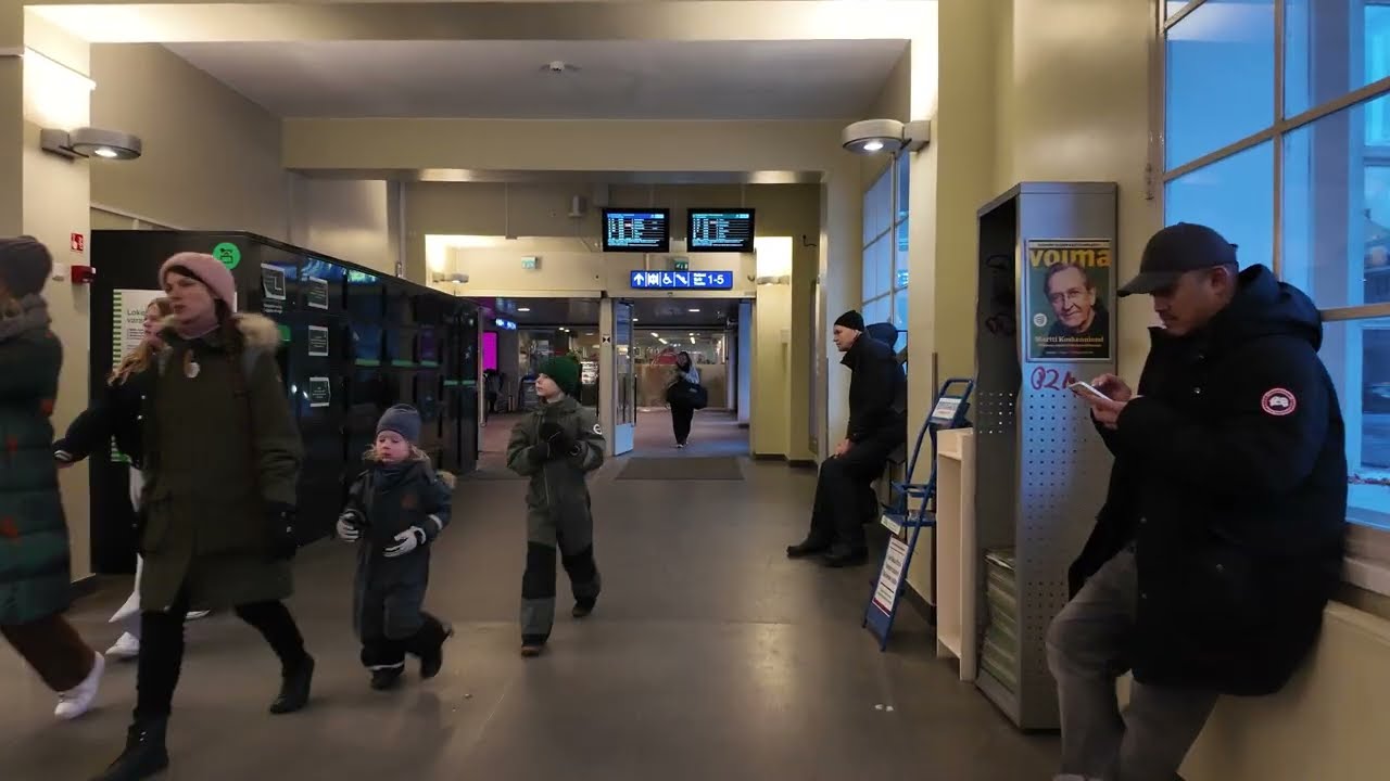 Tampere Central Railway Station Walk 🇫🇮❄️ Winter Finland 2026 ❄️ 4K Binaural Walking Tour
