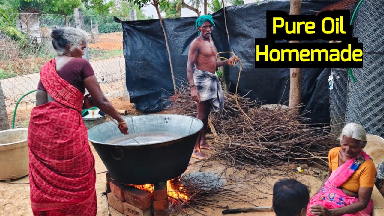 விளக்கெண்ணெய் வீட்டிலிருந்தே தயார் பண்றோம் |Village Vlog in Tamil|Idhu Namma Route.#tamil#lifestyle