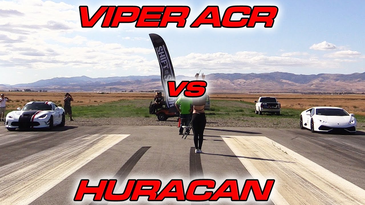 Viper vs Huracan - 1/2 Mile Drag Race!