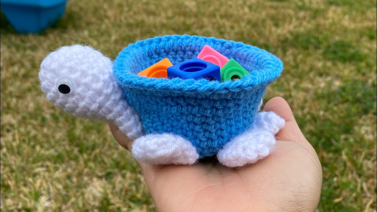 Crochet Turtle Basket #crochet