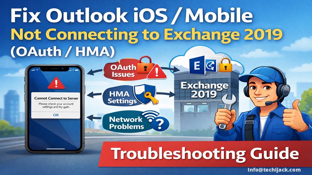 Исправление ошибки подключения Outlook iOS к Exchange 2019 | Гибридная современная аутентификация...