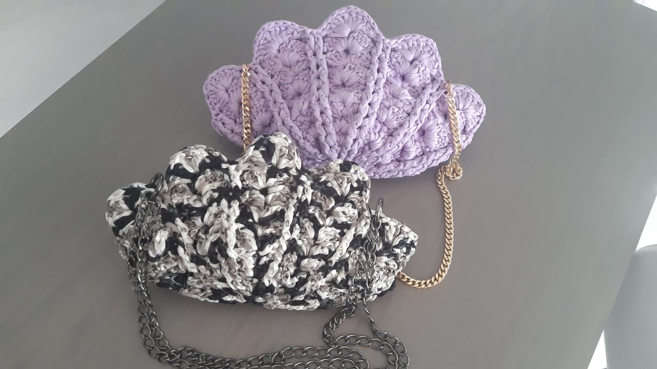 How to Crochet Tutorial: Clam Shell Bag or Decoration