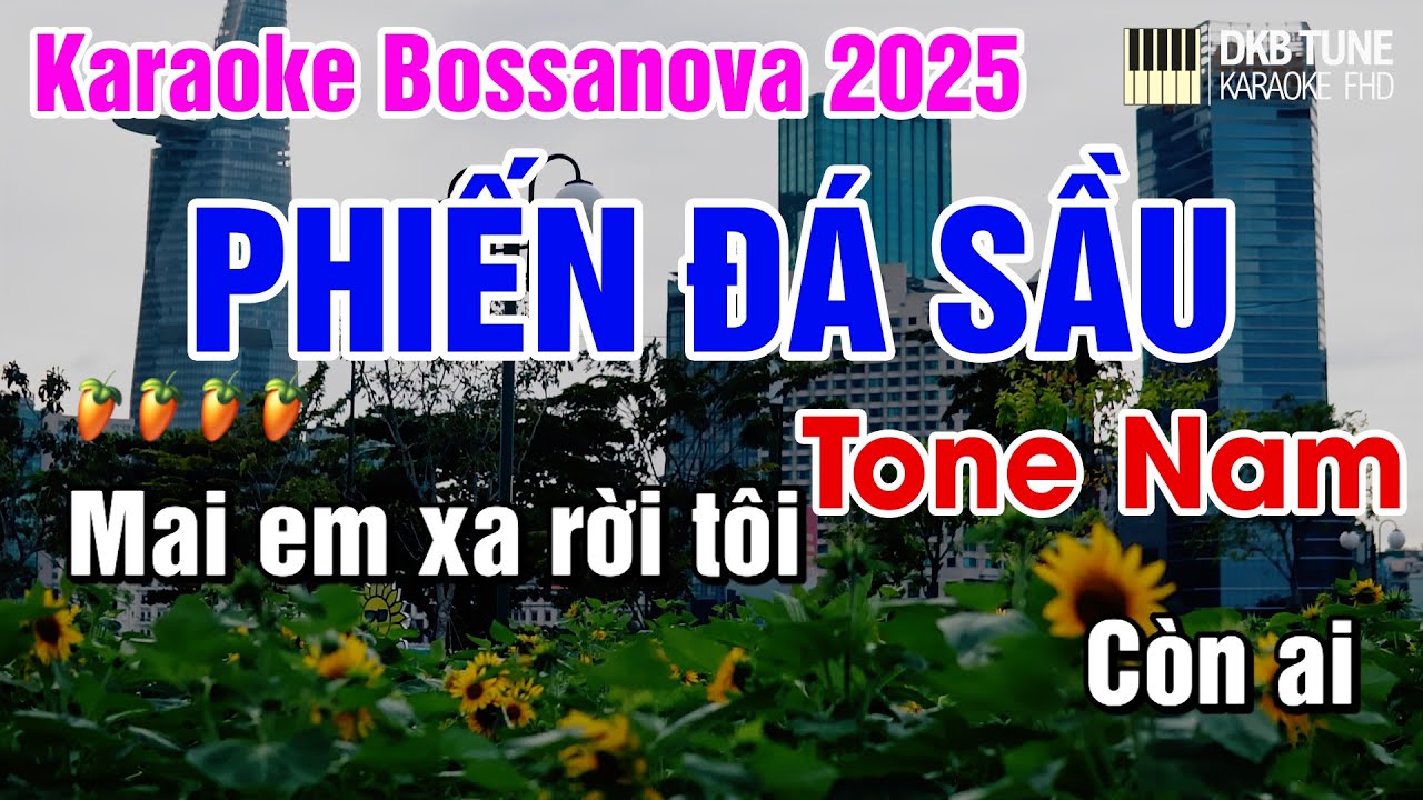 Phiến Đá Sầu Karaoke Tone Nam | Bossanova Karaoke | DKB Tune