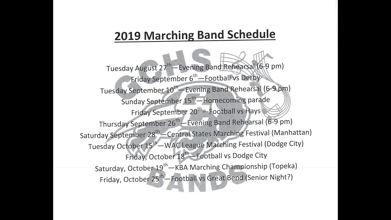 September 11 gchs band announcements