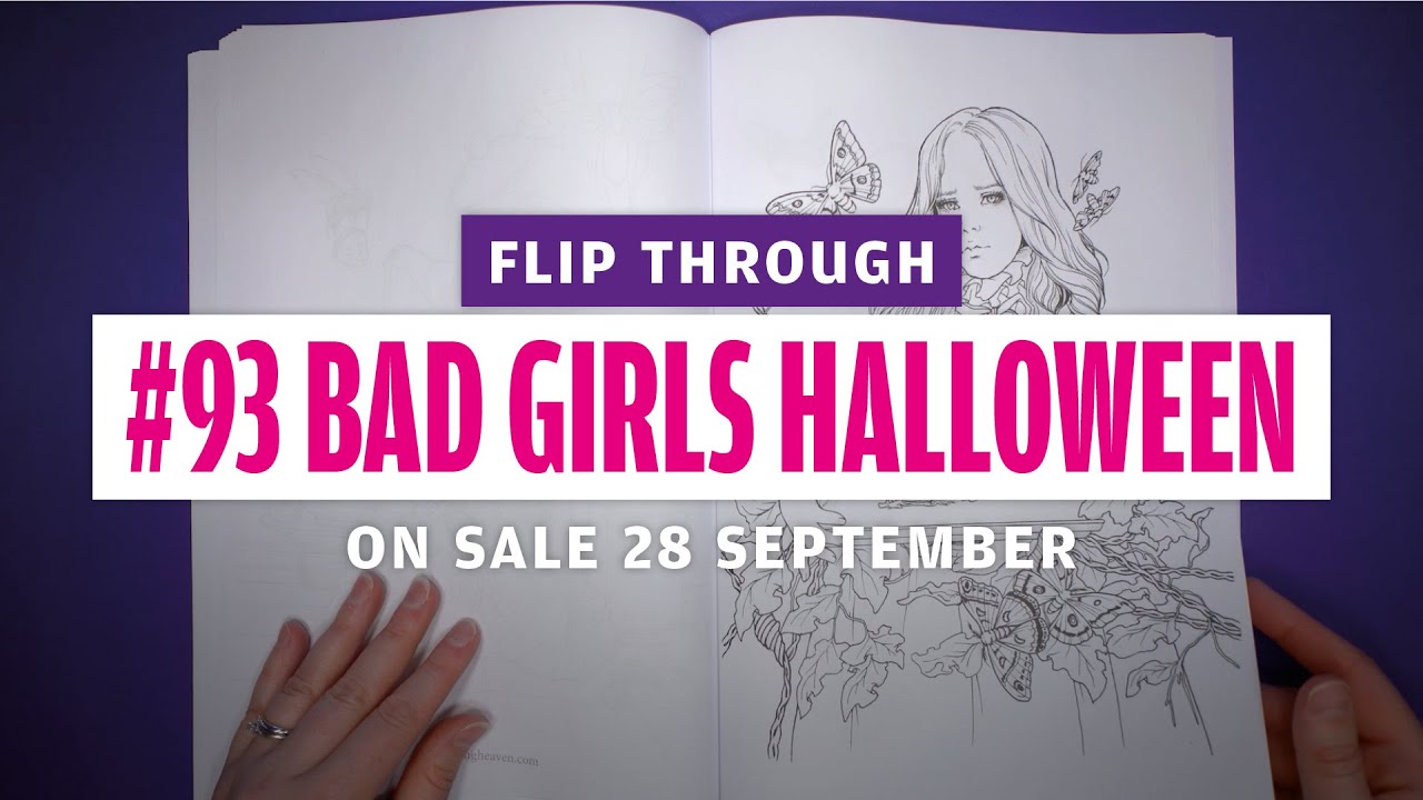 HALLOWEEN flip through | Colouring Heaven Bad Girls Halloween Special #93