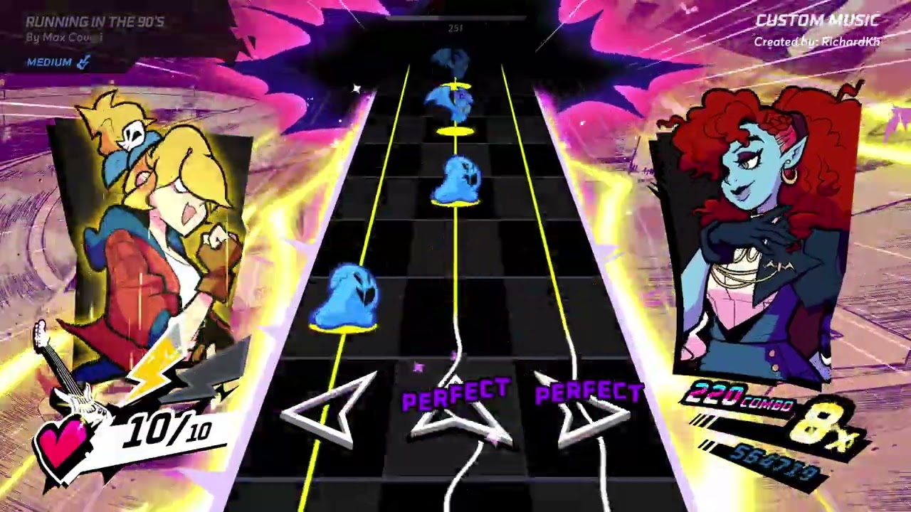 Rift of the NecroDancer custom song running in the 90's S+ FC