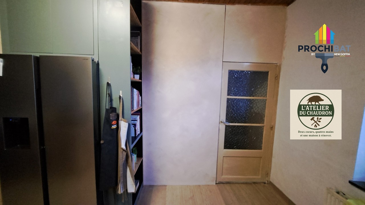 DIY Peinture du mur de la cuisine, effet Limewash