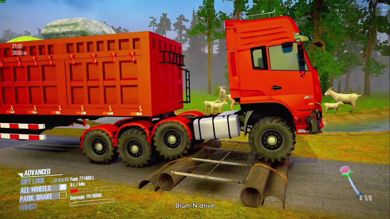 Truck vs Extreme Broken Road and Speed Bumps Ep 26 #mudrunner #spintires
