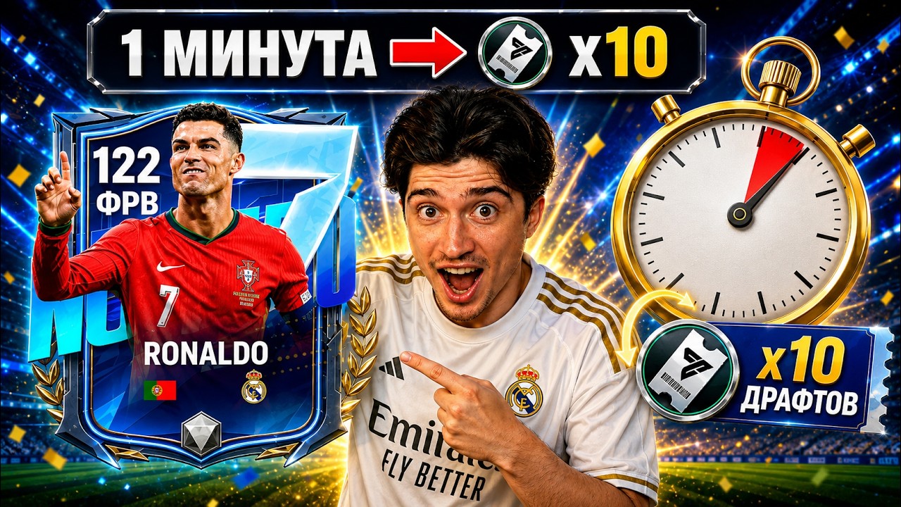 1 МИНУТА = 10 ДРАФТОВ чтобы ПРОКАЧАТЬ ЛУЧШИЙ РЕАЛ МАДРИД!