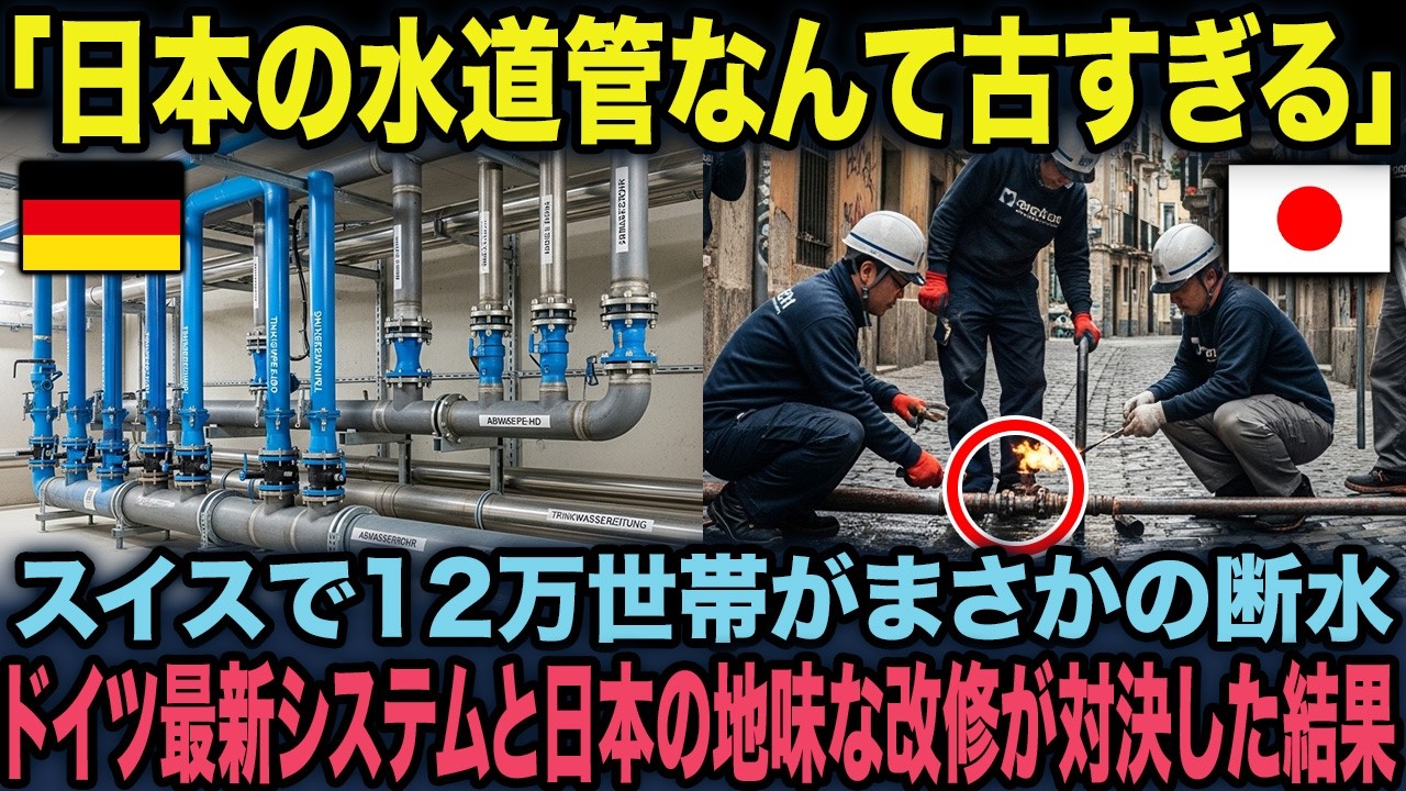 【海外の反応】「日本の水道管なんて古すぎる」2億ユーロのドイツ最新技術が3年後に全滅…12万世帯断水の中で120世帯のみの日本式にスイス技術者が号泣した理由