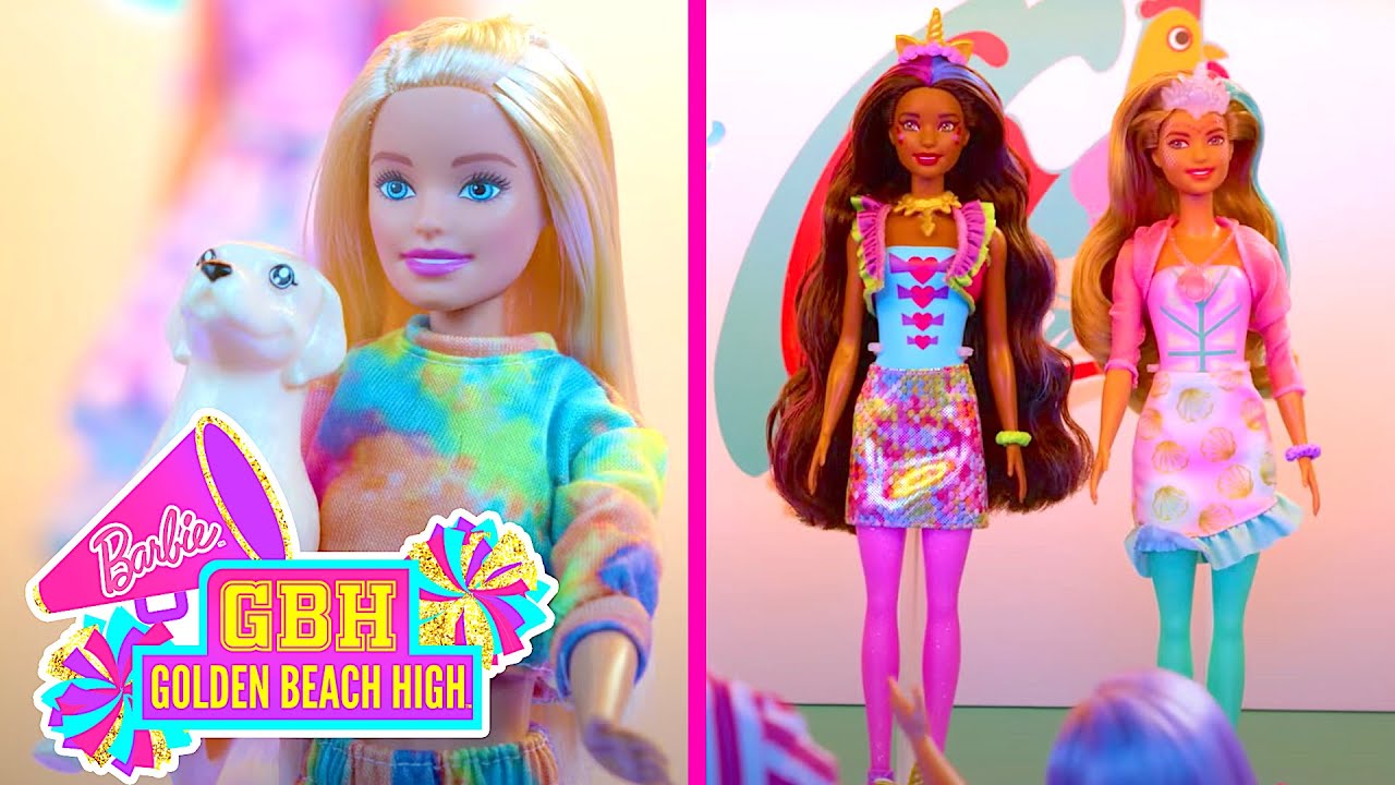 @Barbie | 🎉 Barbie's TALENT SHOW SURPRISE 😱 With COLOR SPLASH Dancers!! 🌈 | Golden Beach High