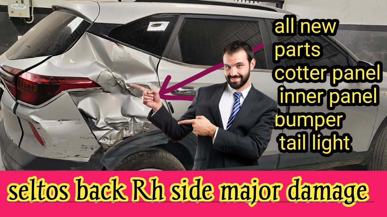 seltos back RH side major damage ! full repair video !  all parts New install