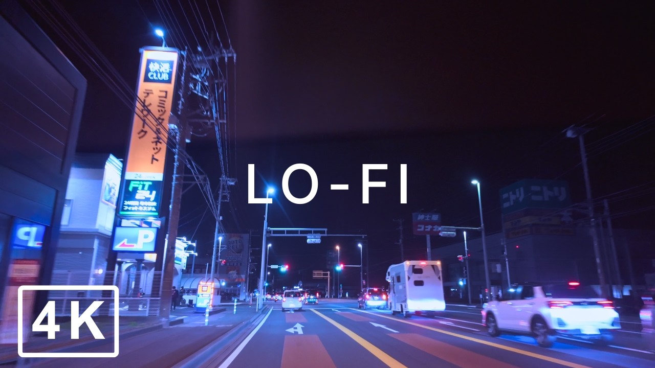 Mishima & Numazu Night Drive Lo-fi 🌙 | Calm City Lights in Japan (4K)