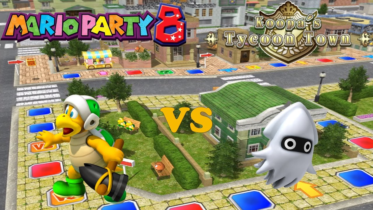 Mario Party 8 - Hammer Bro vs Blooper - Koopa's Tycoon Town (Duel Match #13)