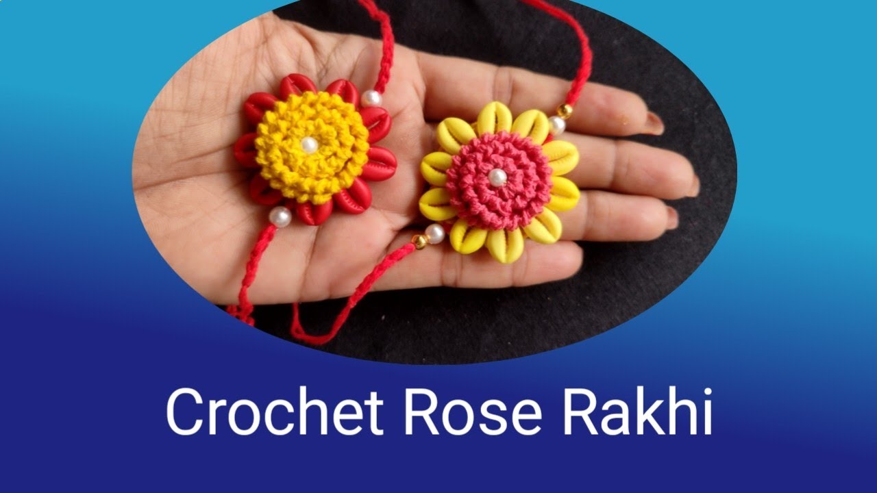 Crochet Rose rakhi  #vaishaliscrochet