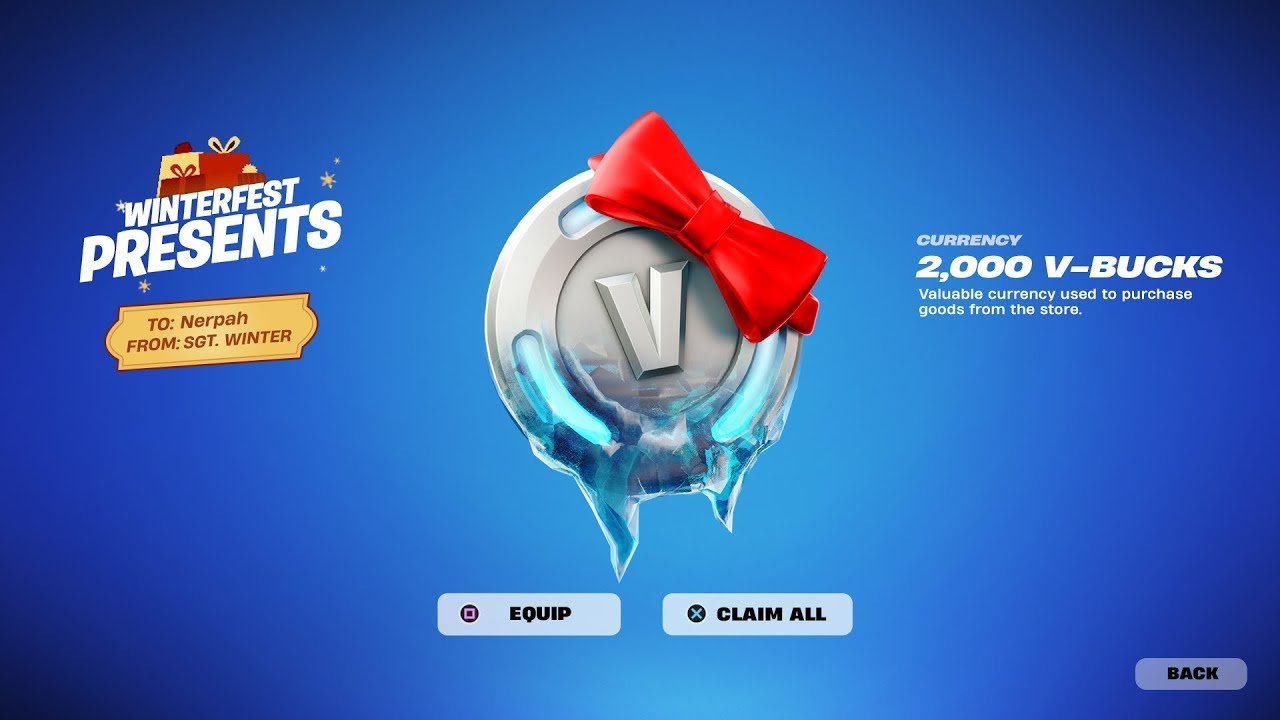 Fortnite's *FREE* V-BUCK PRESENT is HERE!