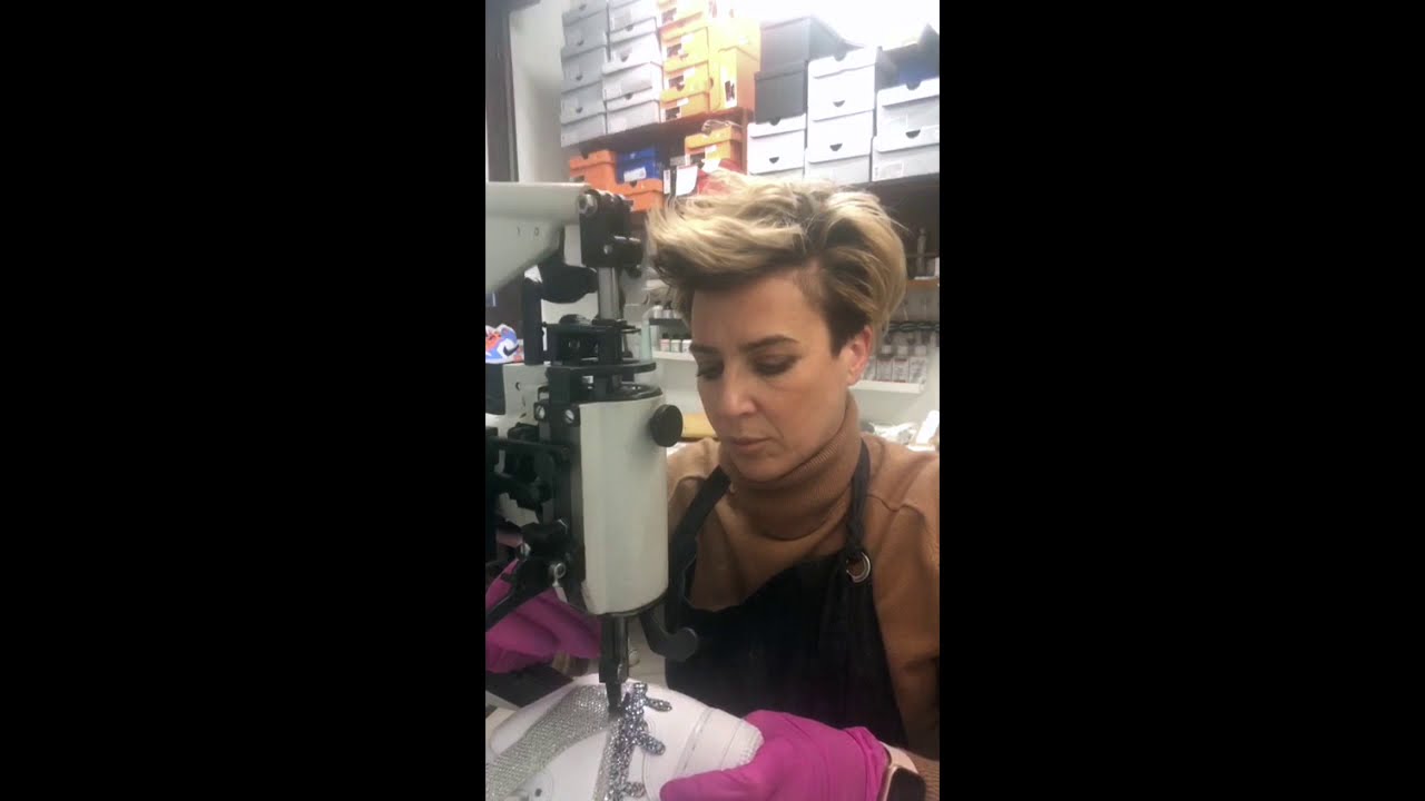 Nike Air Force One Custom MID Glitter & Lurex - Making of - LLab Custom Sneakers