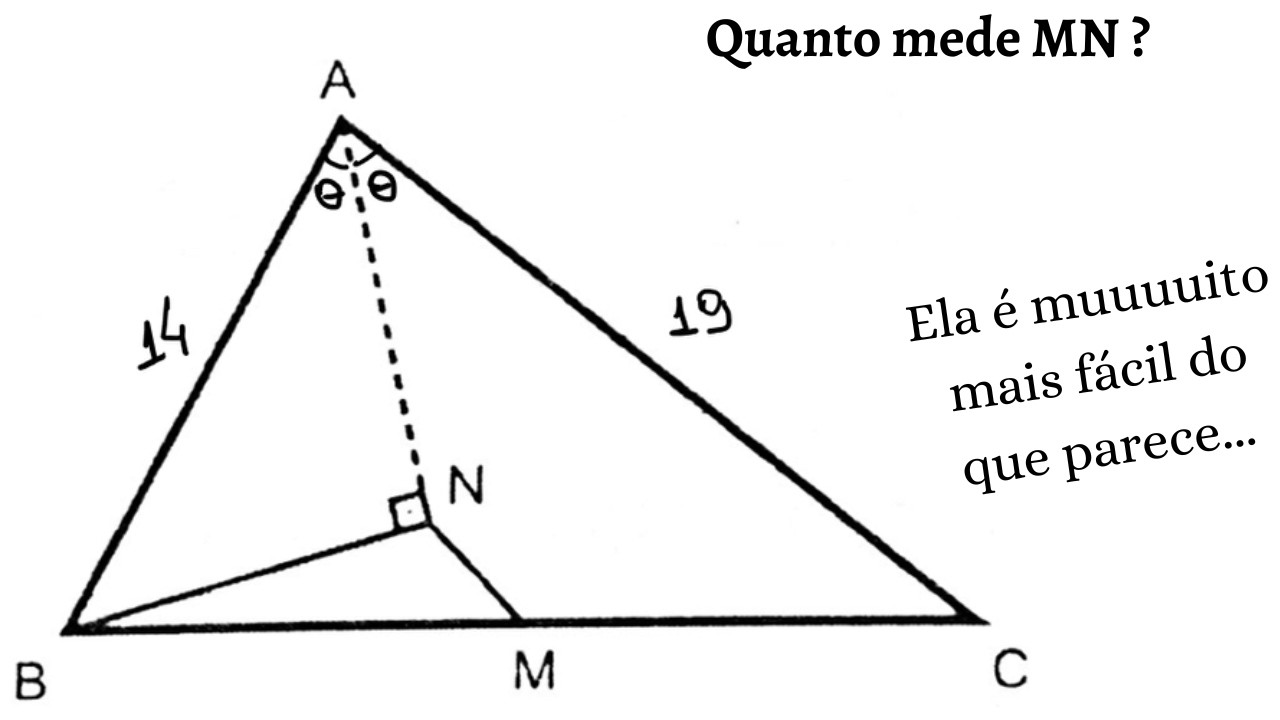 Segmento interno de um triângulo sabendo a medida de dois lados e que tem uma bissetriz