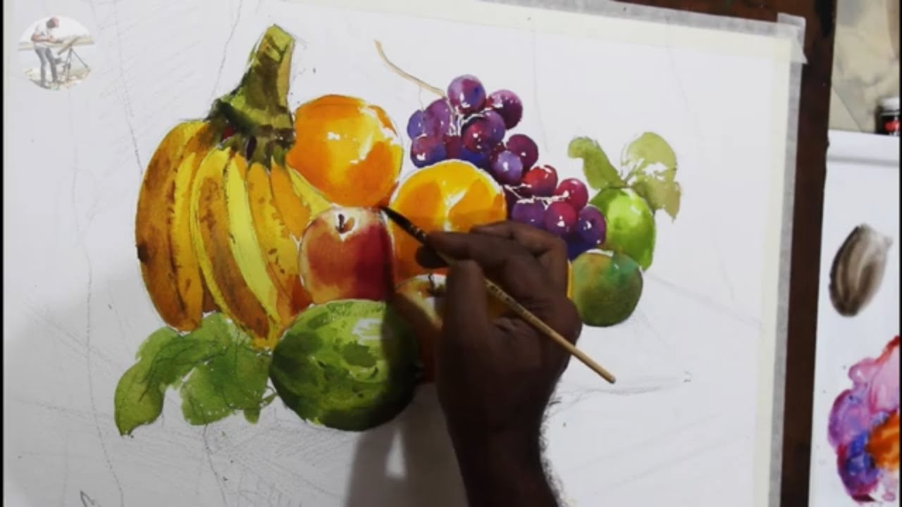 How to Draw a Realistic fruits still-life with Watercolor | Watercolor Tutorial | Shahanoor Mamun