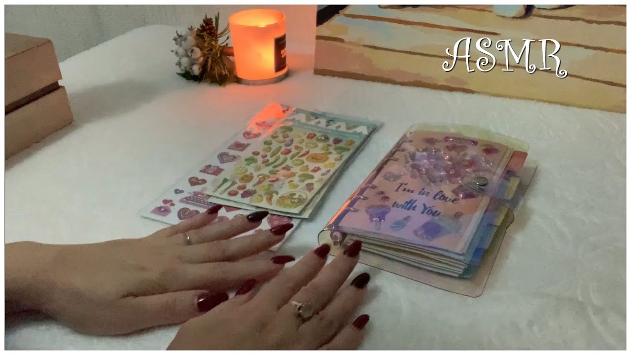 ЗАЛИПАТЕЛЬНОЕ ASMR ОФОРМЛЯЮ БЛОКНОТ КЛЕЮ НАКЛЕЙКИ/БЛИЗКИЙ НЕЖНЫЙ ШЕПОТ/ASMR Journal with Me Stickers