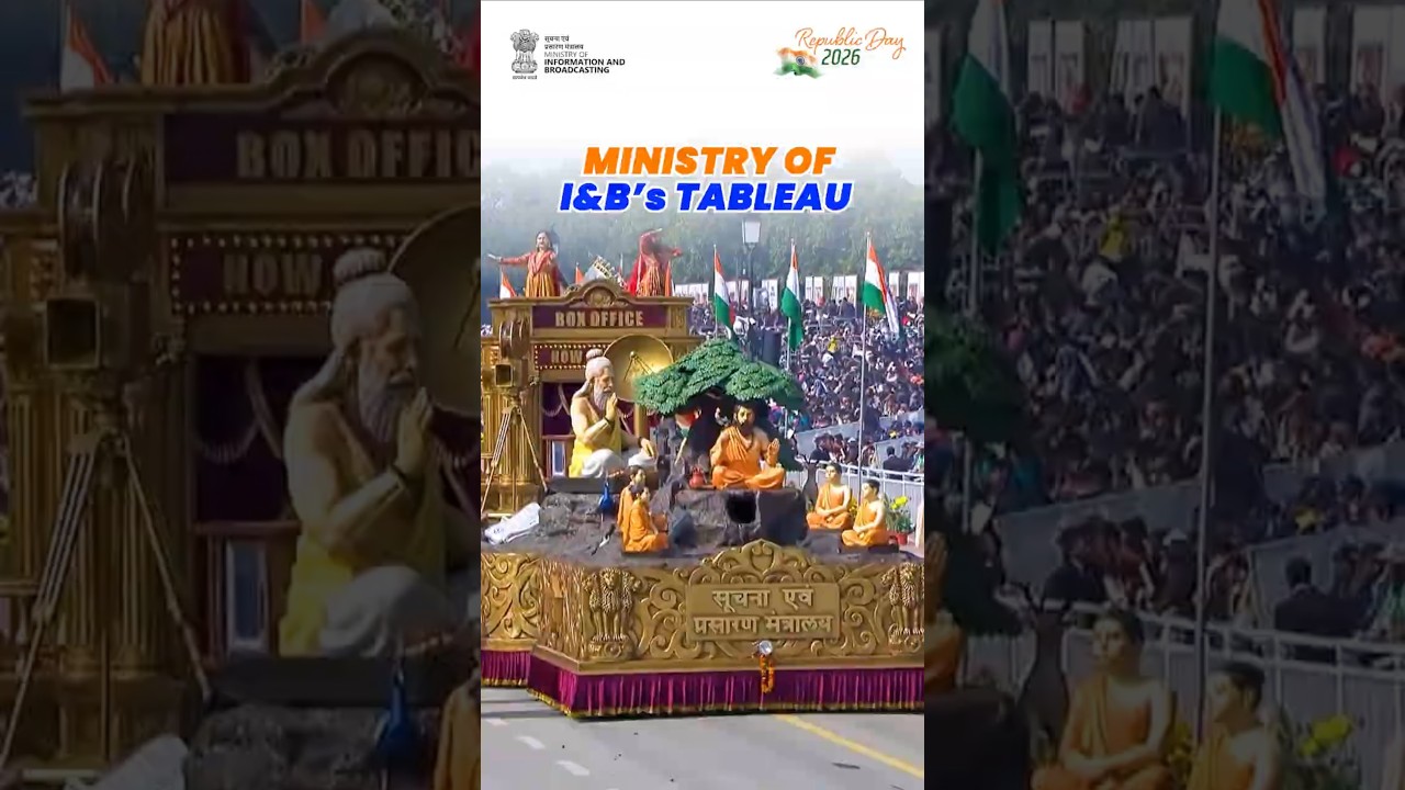 The Ministry of I&B&rsquo;s tableau, &ldquo;Bharat Gatha: Shruti, Kriti, Drishti,&rdquo;