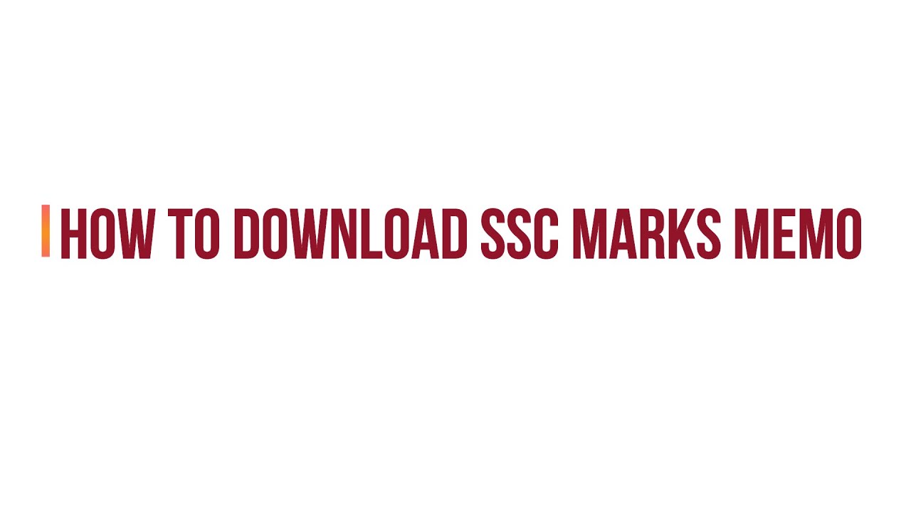 How to download SSC Marks memo