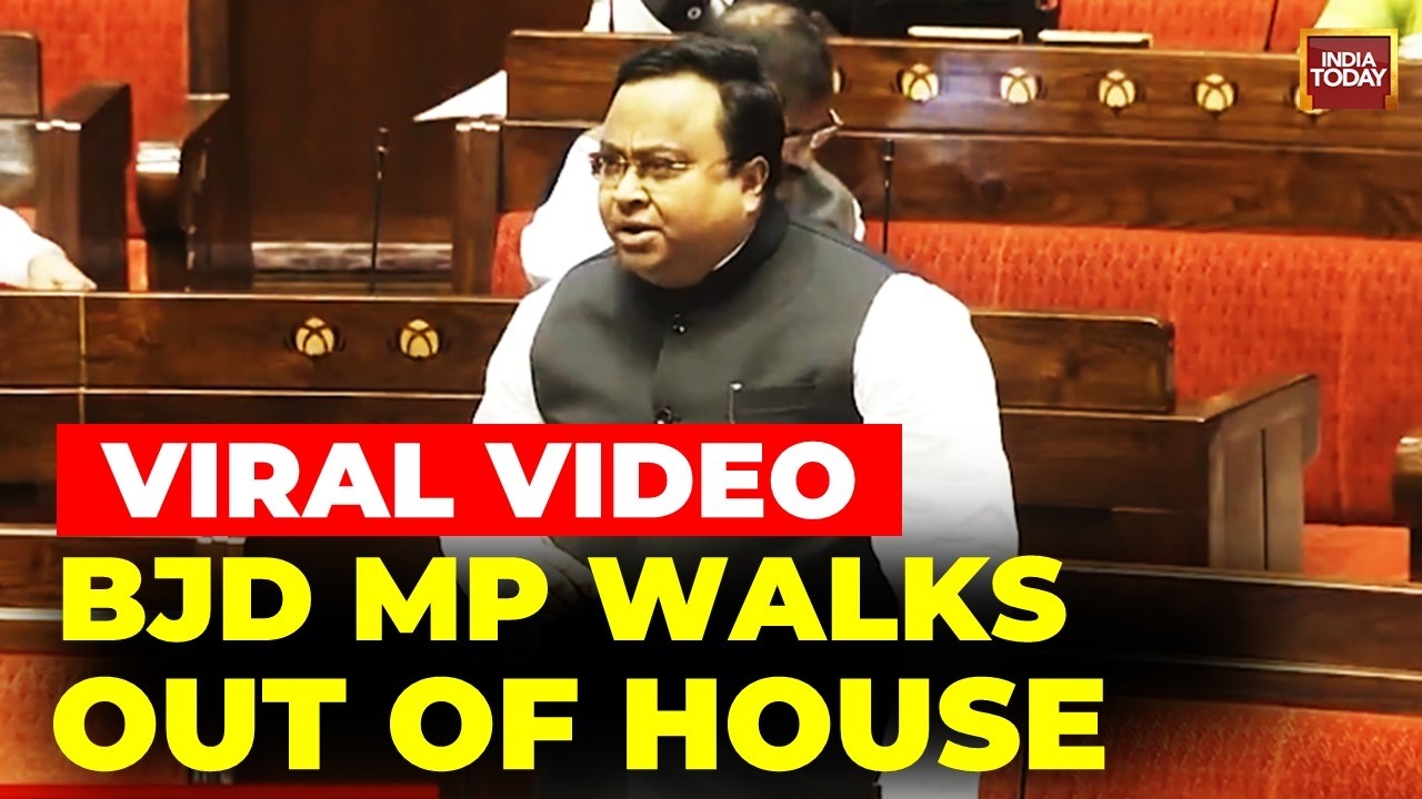 BJD MP Sasmit Patra Fumes and Walks out of Rajya Sabha On Nishikant Dubey's Remark on Biju Patnaik