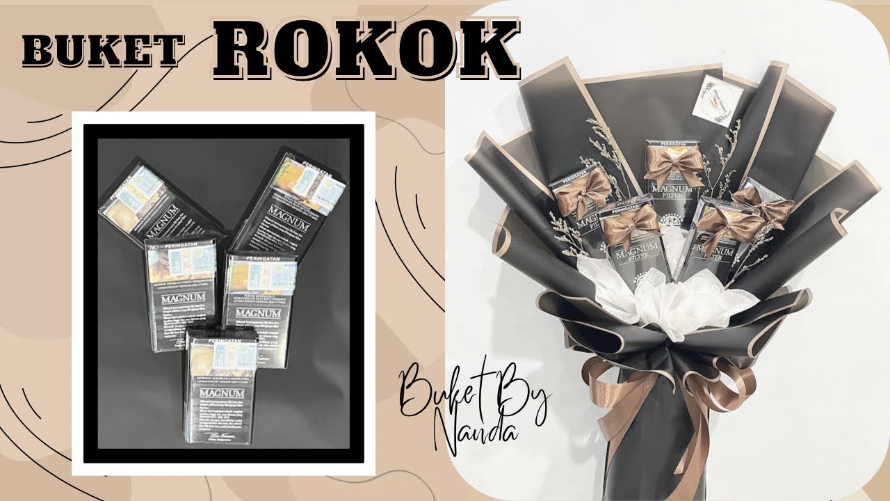BUKET ROKOK UNTUK KADO COWO || HEMAT BAHAN KERTAS CHELOPHANE || WRAPING BUKET ROKOK 5 BUNGKUS