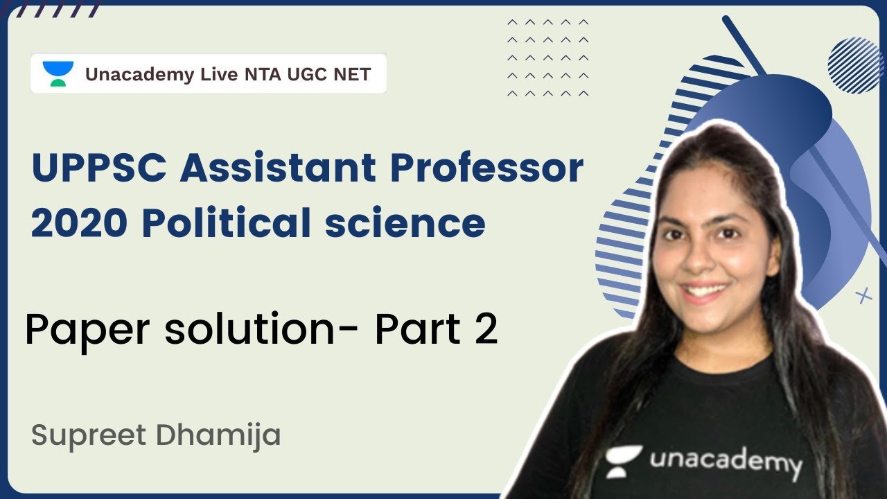 UPPSC Assistant Professor 2020 Political Science | Paper solution-Part 2 | JRF 2022  Supreet Dhamija