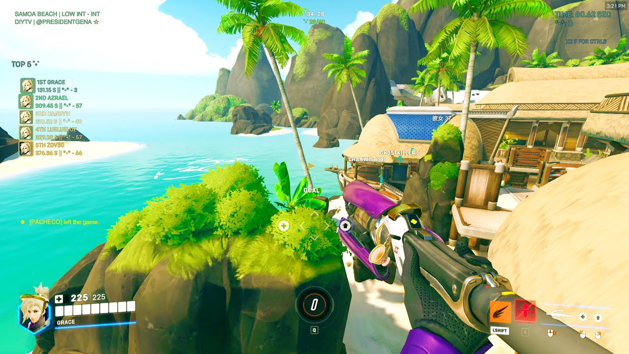 mercy parkour speedrun | samoa beach by hi! [DIYTV] (126.60s)