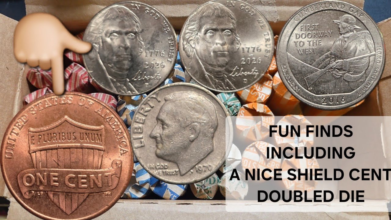 SWEET Shield cent DOUBLED DIE 😍 2026 Semi-Q nickels & More #dwcnc #coinrollhunting #fun #new #penny 