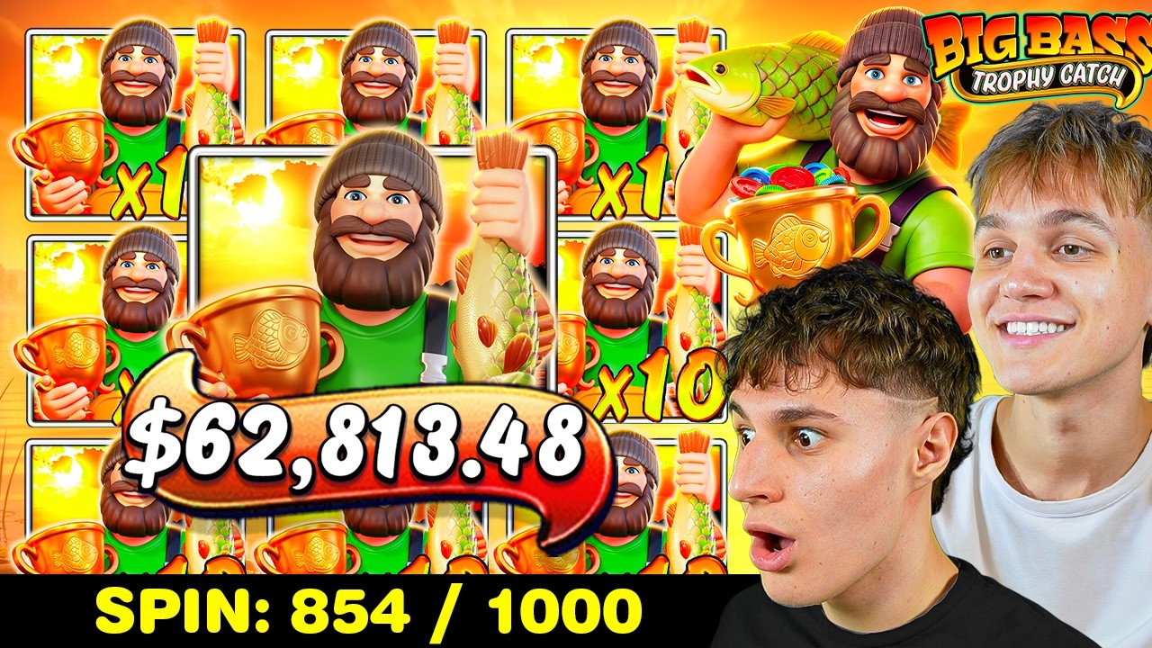 1000 SPINS VS BIG BASS TROPHY CATCH (15+ BONUSES)