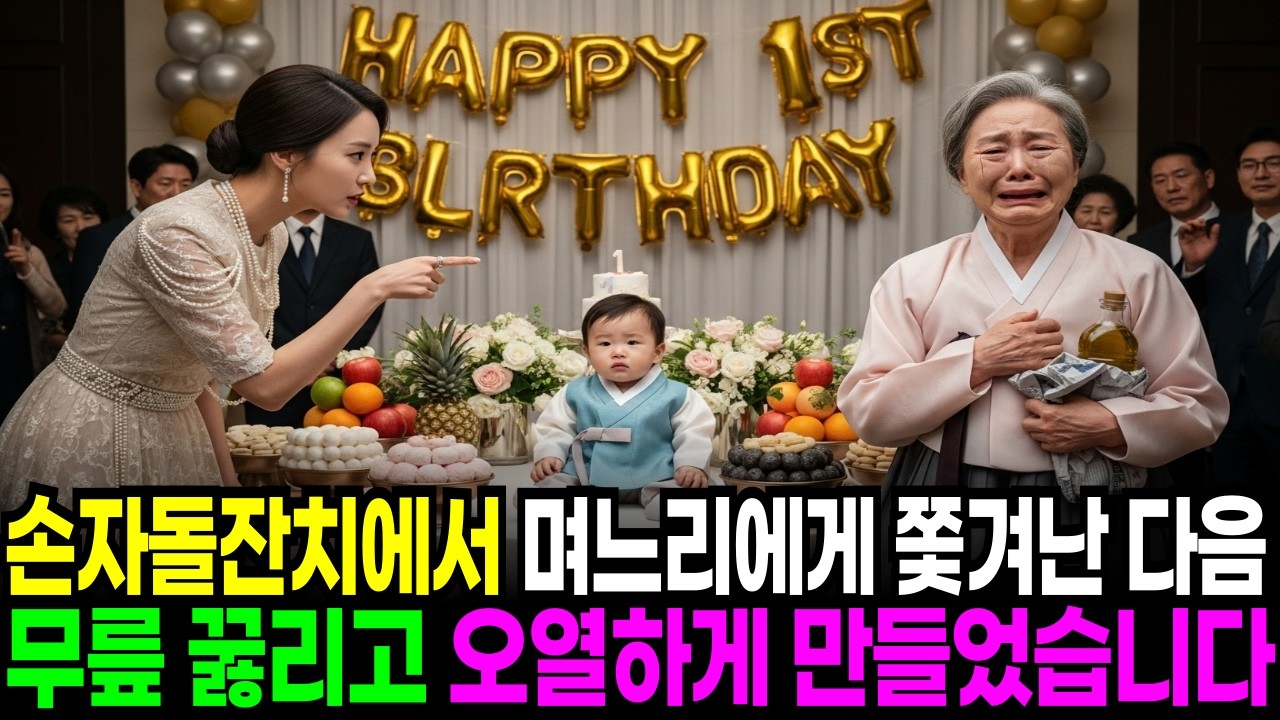 손자 돌잔치에서 시어머니 쫓아낸 며느리 무릎 꿇리고 오열하게 만들었습니다.